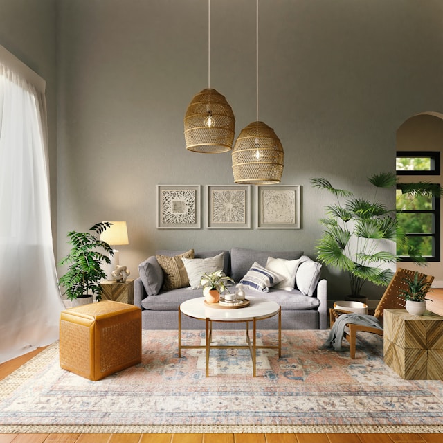 living room with ambient light setting
